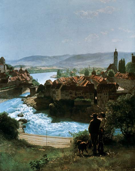Hans Thoma / Rhine near Laufenburg, 1870 à Hans Thoma