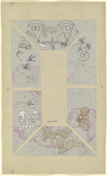 September. Design for a Ceiling Painting for the Café Bauer à Hans Thoma