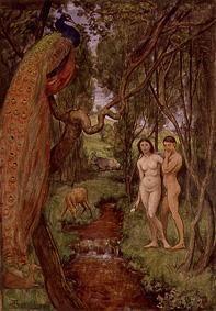 Adam et Eve dans le paradis.