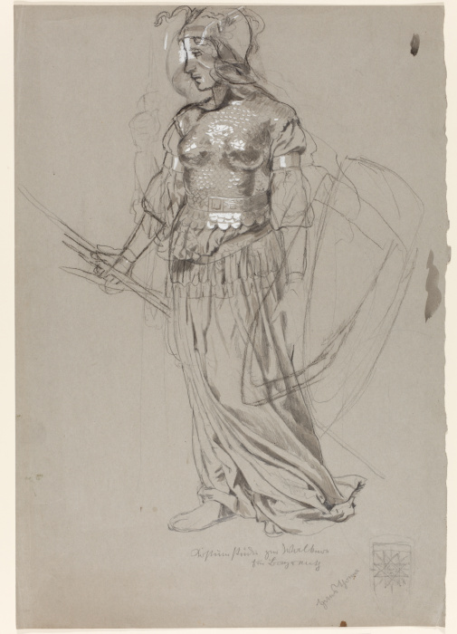 Valkyrie (Costume Study for Bayreuth) à Hans Thoma