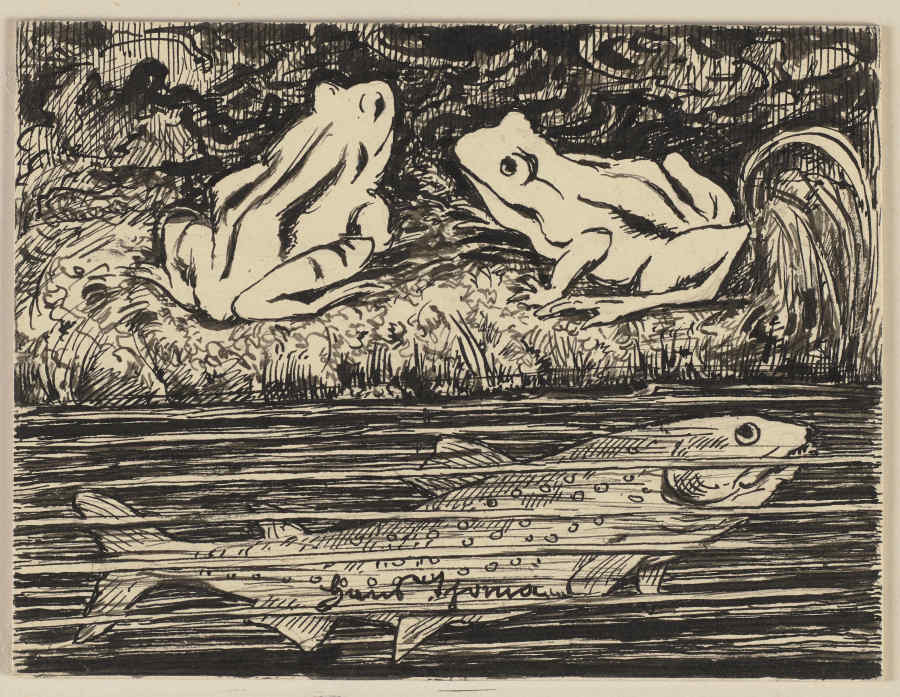 Zeichnung zur Fibel: Frosch à Hans Thoma