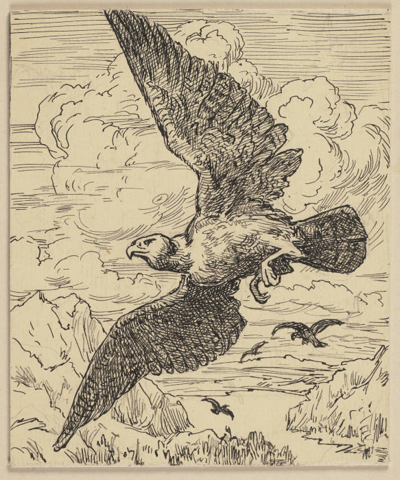 Zeichnung zur Fibel: Vogel à Hans Thoma