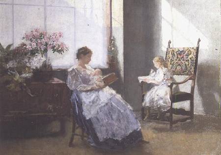 Mrs Masarai and her Daughter à Hans Tichy