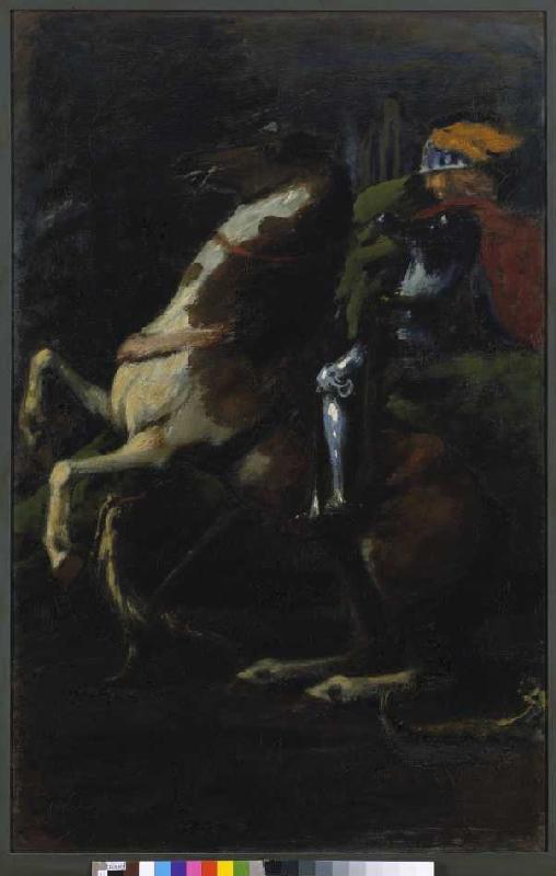 triptyque les trois cavaliers, panneau droit : Saint Georges à Hans von Marées