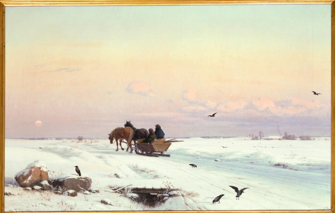 Sledge in a Winter Landscape à Hans Gabriel Friis