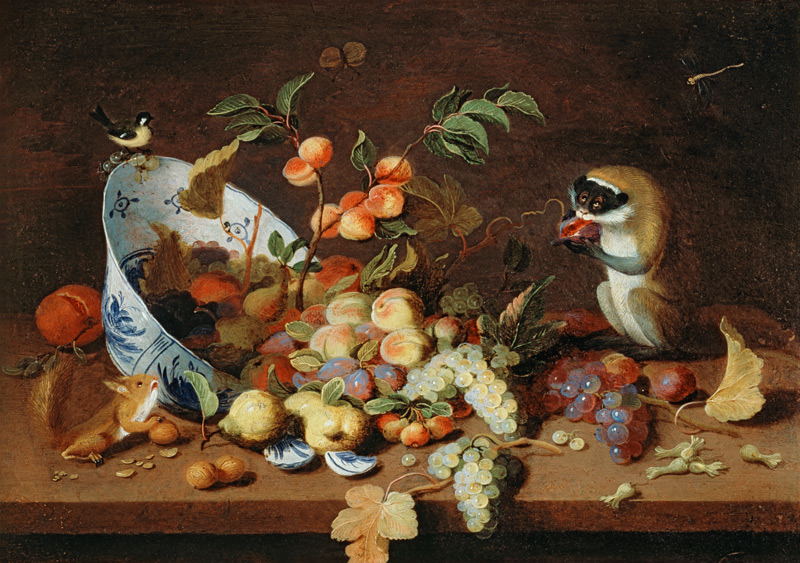 Still-life with fruit and animals à Hans van Essen