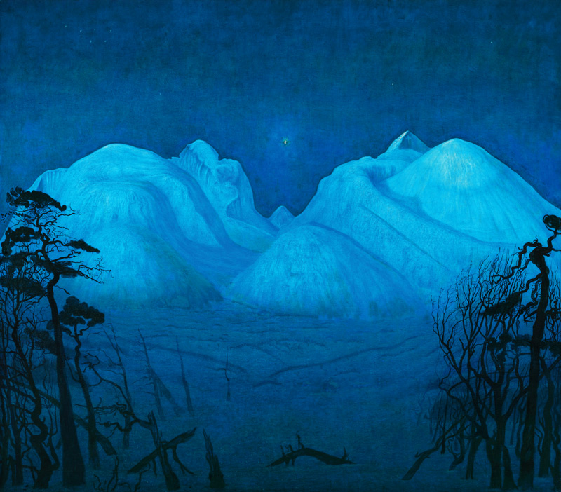 Winter Night in the Mountains à Harald Sohlberg