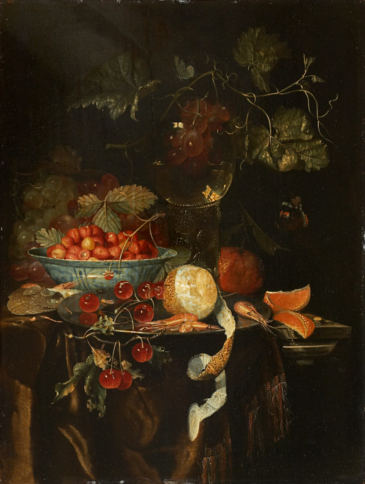 Still Life with Fruit and a Chinese Porcelain Bowl with Strawberries à Harmen Loeding