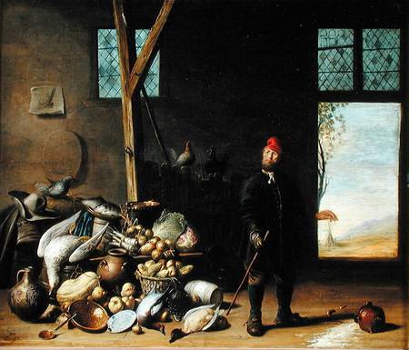 Peasant in an Interior or, Kitchen with a Still Life à Harmen van Steenwyck