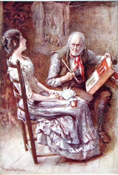 Caleb Plummer and his Blind Daughter, illustration for 'Character Sketches from Dickens' compiled by à Harold Copping