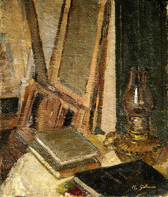 Studio Interior (oil on canvas) à Harold Gilman
