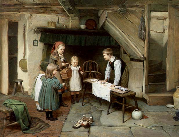A Visit to the Sweet Shop (oil on canvas) (see also 17194)  à Harry Brooker