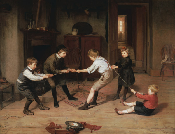 Tug of War, 1891 (oil on canvas)  à Harry Brooker
