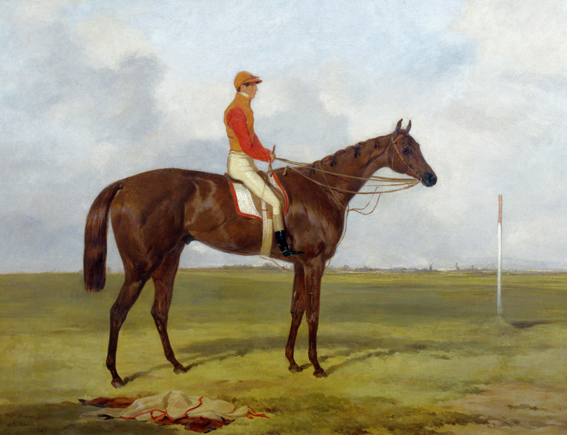 A Portrait of 'The Cossack', Winner of the 1847 Derby with S. Templeman Up à Harry Hall