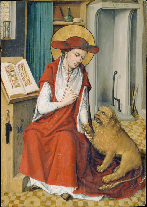St Jerome in his Study with the Lion à Comptable de maison