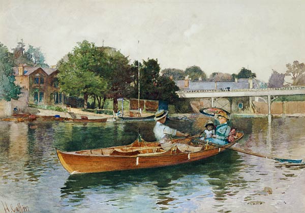 A Boating Party On The Thames At Cookham à Hector Caffieri