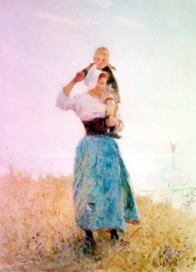 Woman and Child in a Meadow