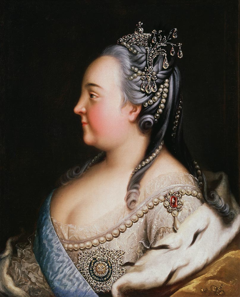 Portrait of Empress Elisabeth (1709-1762) with Pearles à Heinrich Buchholz