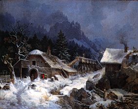 forge en hiver à Heinrich Bürkel