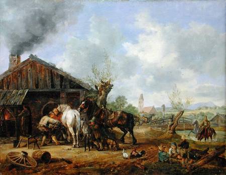 The Village Blacksmith à Heinrich Burkel