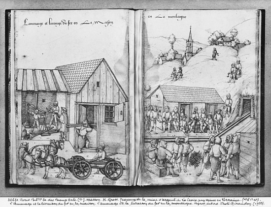 Silver mine of La Croix-aux-Mines, Lorraine, fol.6vand fol.7r, supplying and delivering iron, c.1530 à Heinrich Gross ou Groff