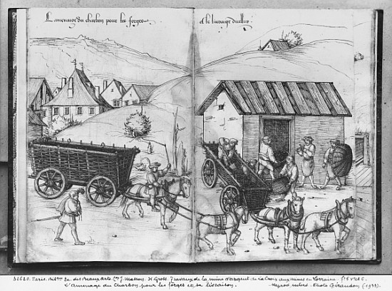 Silver mine of La Croix-aux-Mines, Lorraine, fol.5v and fol.6r, transporting and delivering coal for à Heinrich Gross ou Groff