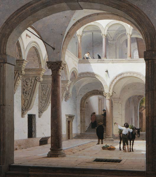 Courtyard of the Palazzo Fava, Bologna à Heinrich Hansen