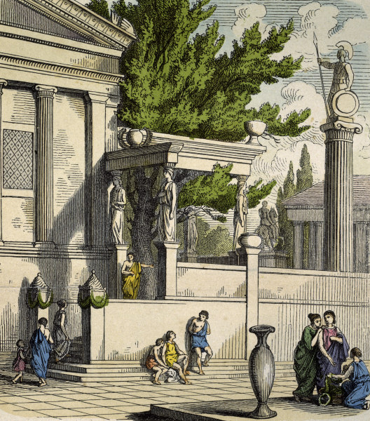 Erechtheum , Olive tree à Heinrich Leutemann