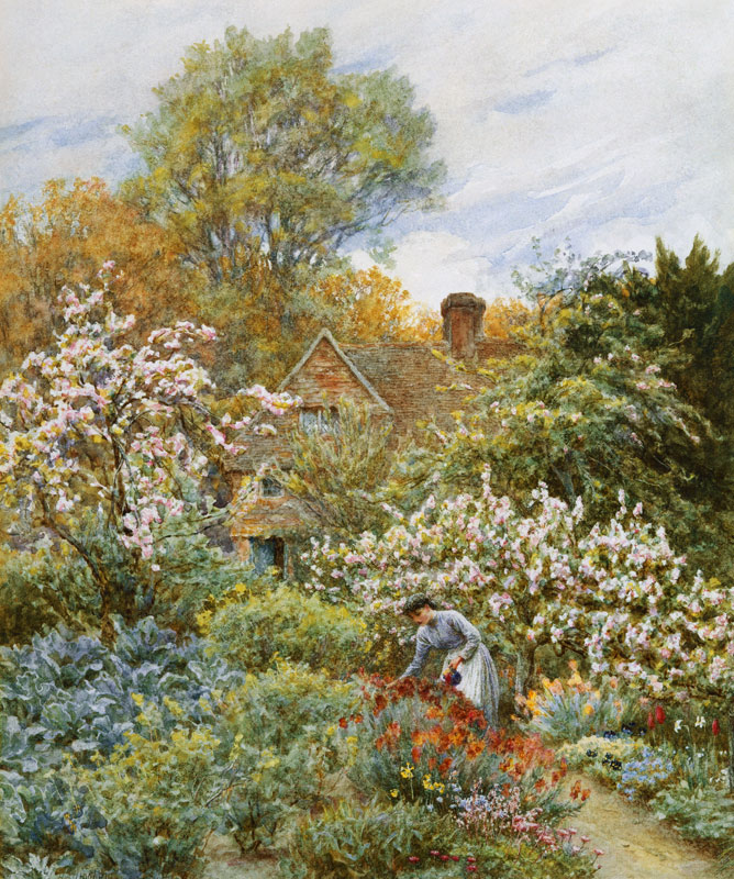 Un Jardin au Printemps à Helen Allingham