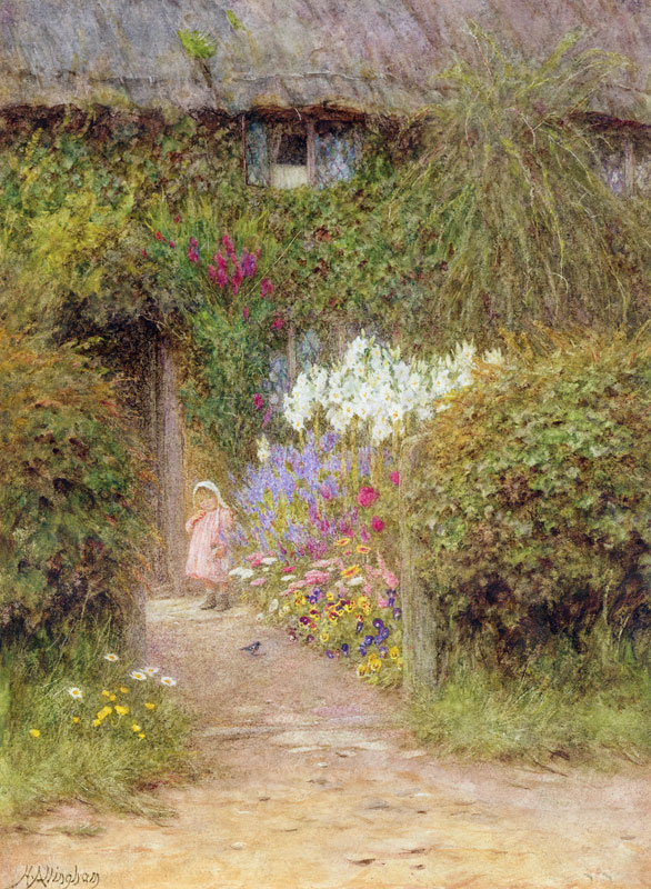 A cottage at Redlynch à Helen Allingham