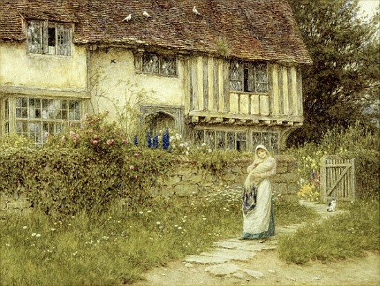 Beside the Old Church Gate Farm, Smarden, Kent à Helen Allingham