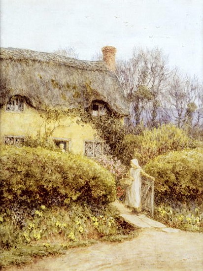 Cottage near Freshwater à Helen Allingham