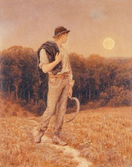 The Harvest Moon, 'globed in mellow splendour' à Helen Allingham