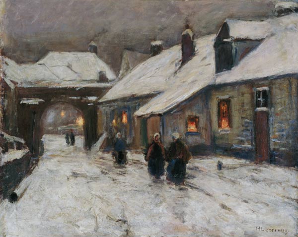 rue de village en hiver à Helmuth Liesegang