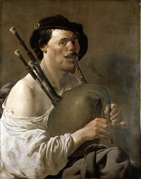 A Man Playing the Bagpipes à Hendrick ter Brugghen