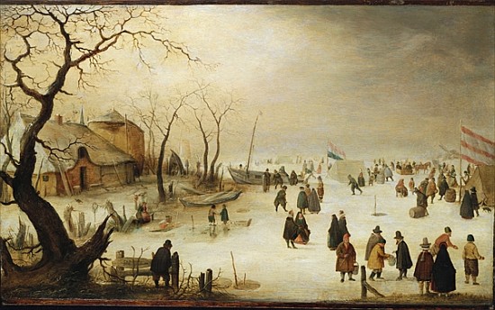 A Winter River Landscape with Figures on the Ice à Hendrik Avercamp