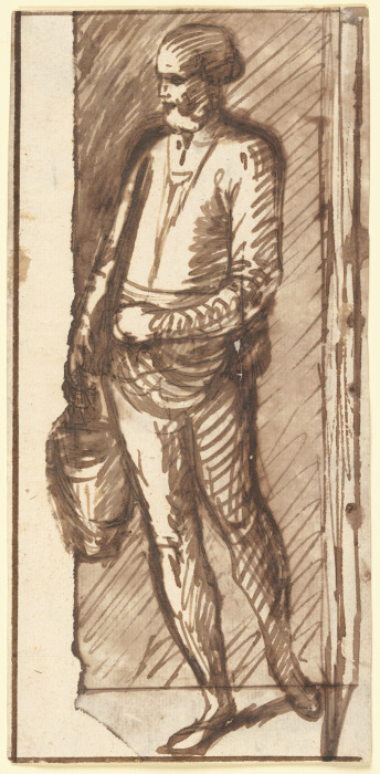 Man with a bucket à Hendrik Goudt