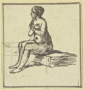 Sitting female nude