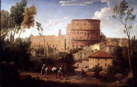 A View of the Colosseum with a Traveller à Hendrik van Lint