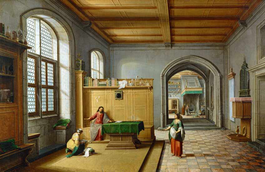 Christus im Hause der Maria und Martha à Hendrik van Steenwyck