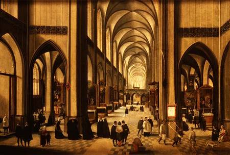 Interior of Antwerp cathedral with the Seven Sacraments à Hendrik van Steenwyck