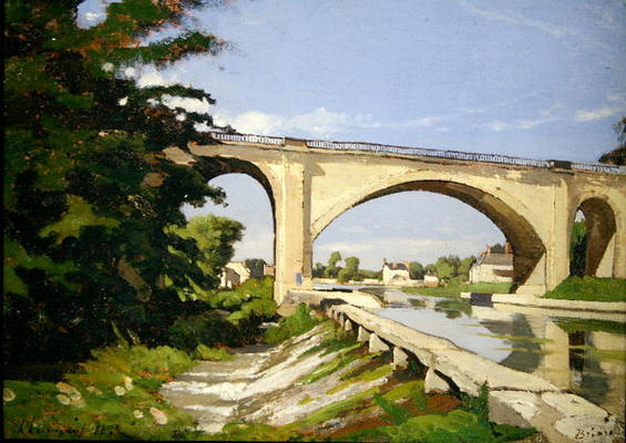 Le Pont Canal a Briare, 1888 (oil on canvas) à Henri-Joseph Harpignies