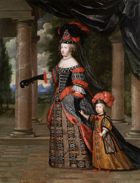 Maria Theresa of Spain with Her son, the Dauphin, Louis of France à Henri Beaubrun