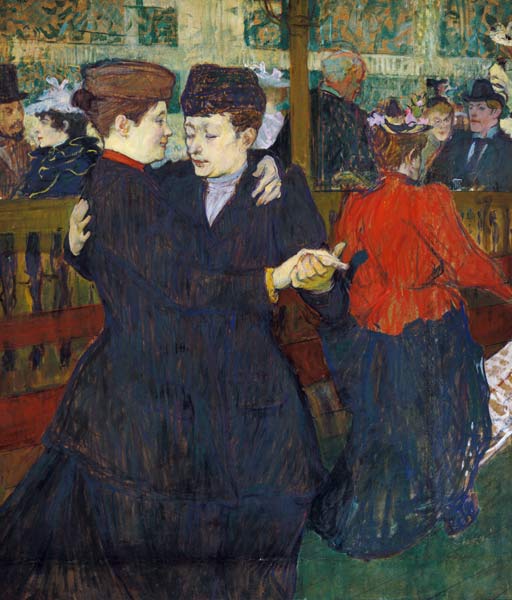 Deux femmes dansant au Moulin Rouge à Henri de Toulouse-Lautrec