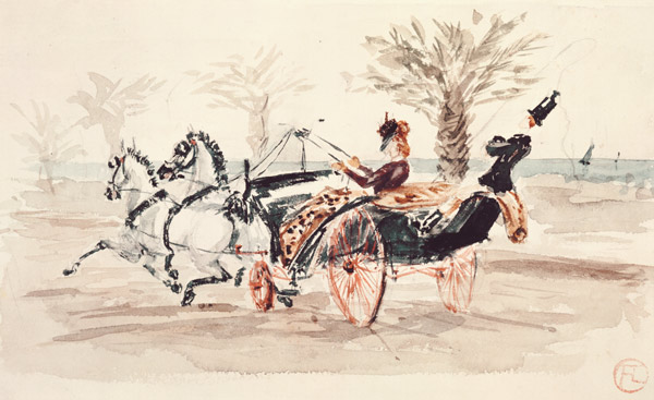 Sortie en calèche attelé à Henri de Toulouse-Lautrec