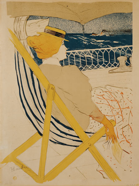 Dame au panneau d'un Yacht. à Henri de Toulouse-Lautrec