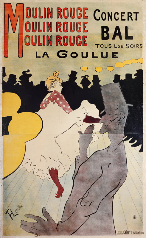 Poster advertising 'La Goulue' at the Moulin Rouge à Henri de Toulouse-Lautrec