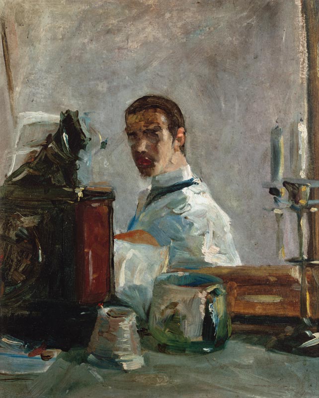 auto-portrait devant un miroir à Henri de Toulouse-Lautrec