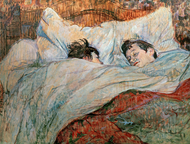 Deux filles dans le lit à Henri de Toulouse-Lautrec