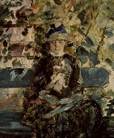la Comtesse A. Toulouse-Lautrec (mère de l'artiste) lisant dans le jardin à Henri de Toulouse-Lautrec